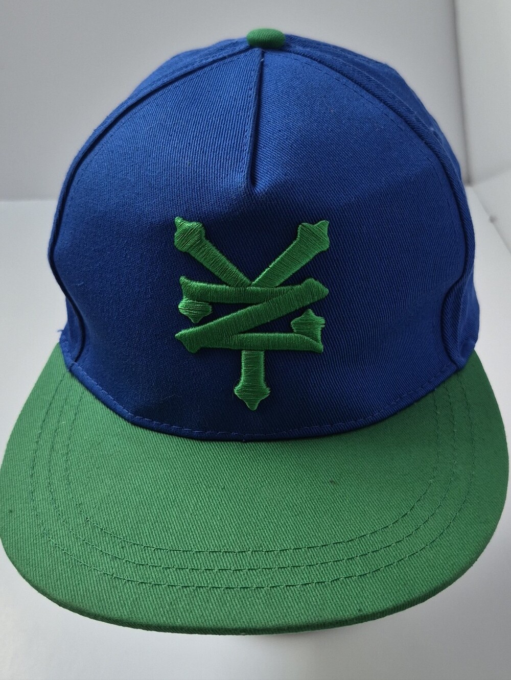 ZY Blue and Green FLAT BILL   Snapback Cap